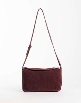 ASOS DESIGN ASOS DESIGN suede relaxed adjustable shoulder and cross body bag in burgundy-Red