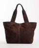 ASOS DESIGN ASOS DESIGN suede seam detailing tote in chocolate-Brown - 1