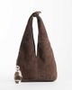 ASOS DESIGN ASOS DESIGN suede tote bag in chocolate with knot detail handle-Brown - 2