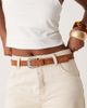 ASOS DESIGN ASOS DESIGN suede waist and hip jeans belt in tan with stitch edge detailing-Brown - 1