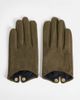 ASOS DESIGN ASOS DESIGN suedette short gloves in khaki-Green - 1
