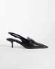 ASOS DESIGN ASOS DESIGN Sundae slingback kitten heeled loafers in black lizard - 2