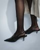 ASOS DESIGN ASOS DESIGN Sundae slingback kitten heeled loafers in black lizard - 3