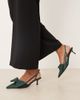 ASOS DESIGN ASOS DESIGN Sunshine kitten heel slingback shoes in forest green - 2