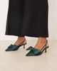 ASOS DESIGN ASOS DESIGN Sunshine kitten heel slingback shoes in forest green - 3