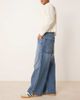 ASOS DESIGN ASOS DESIGN super baggy jeans in mid wash blue with embroidered back pocket - 3