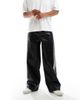 ASOS DESIGN ASOS DESIGN super baggy pants in black faux leather - 1
