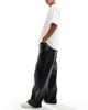 ASOS DESIGN ASOS DESIGN super baggy pants in black faux leather - 3