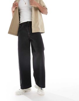 ASOS DESIGN ASOS DESIGN super baggy pants in black with embroidered back pockets
