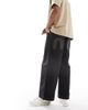 ASOS DESIGN ASOS DESIGN super baggy pants in black with embroidered back pockets - 2