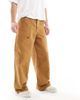 ASOS DESIGN ASOS DESIGN super baggy pants in tan with back pocket detail-Brown - 1