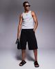 ASOS DESIGN ASOS DESIGN super heavyweight muscle fit high scoop tank top in gray heather with chest logo embroidery - 3