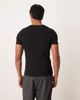 ASOS DESIGN ASOS DESIGN super heavyweight muscle fit t-shirt with henley neck in black rib knit - 3