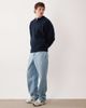 ASOS DESIGN ASOS DESIGN super oversized knit henley neck sweater in navy - 2