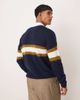 ASOS DESIGN ASOS DESIGN super oversized knit rugby polo sweater in navy with stripe - 4