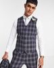 ASOS DESIGN ASOS DESIGN super skinny suit vest in oxford check in charcoal-Grey - 1