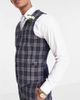 ASOS DESIGN ASOS DESIGN super skinny suit vest in oxford check in charcoal-Grey - 3
