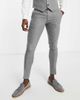 ASOS DESIGN ASOS DESIGN super skinny wool mix suit pants in charcoal herringbone-Gray - 1