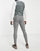 ASOS DESIGN ASOS DESIGN super skinny wool mix suit pants in charcoal herringbone-Gray - 2