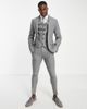 ASOS DESIGN ASOS DESIGN super skinny wool mix suit pants in charcoal herringbone-Gray - 3
