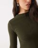ASOS DESIGN ASOS DESIGN super soft grown-on neck long sleeve dress in olive-Gray - 3