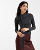 ASOS DESIGN ASOS DESIGN super soft scarf detail long sleeve top in gray - 1