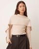 ASOS DESIGN ASOS DESIGN super soft scarf draped top in cream-White - 1