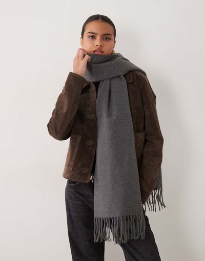 ASOS DESIGN ASOS DESIGN super soft scarf in charcoal gray
