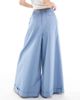 ASOS DESIGN ASOS DESIGN super wide leg pants with tie belt in blue-Black - 2