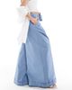 ASOS DESIGN ASOS DESIGN super wide leg pants with tie belt in blue-Black - 3