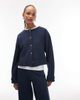 ASOS DESIGN ASOS DESIGN Supersoft button up cardigan with turn up cuff in navy - part of a set - 1