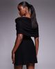 ASOS DESIGN ASOS DESIGN supersoft cape overlay mini dress in black - 4
