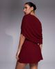 ASOS DESIGN ASOS DESIGN supersoft cape overlay mini dress in burgundy-Red - 4