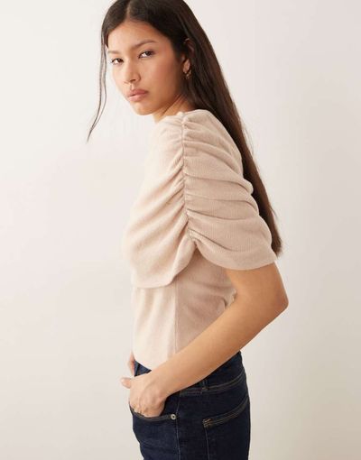 ASOS DESIGN ASOS DESIGN supersoft cape top in cream-White