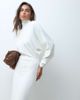 ASOS DESIGN ASOS DESIGN supersoft draped batwing sleeve midi dress in ivory-White - 4