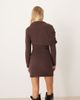 ASOS DESIGN ASOS DESIGN supersoft grown on ruched cape mini dress in chocolate brown-No color - 3