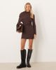 ASOS DESIGN ASOS DESIGN supersoft grown on ruched cape mini dress in chocolate brown-No color - 4