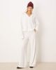 ASOS DESIGN ASOS DESIGN Supersoft hoodie with turn back cuff detail in winter white - 2