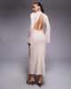 ASOS DESIGN ASOS DESIGN supersoft maxi with roll neck and open back detail in cream-White - 1