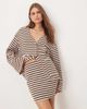ASOS DESIGN ASOS DESIGN Supersoft mini skirt in pink & khaki stripe - part of a set-Brown - 2