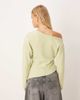 ASOS DESIGN ASOS DESIGN Supersoft off shoulder corset waist long sleeve top in pastel green - 4