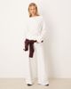 ASOS DESIGN ASOS DESIGN Supersoft off shoulder knot detail long sleeve top in winter white - 4