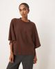 ASOS DESIGN ASOS DESIGN Supersoft oversized cape T-shirt in chocolate-Multi - 1