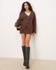 ASOS DESIGN ASOS DESIGN supersoft skirt in chocolate - part of a set-Brown - 1
