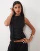 ASOS DESIGN ASOS DESIGN supersoft tie neck scarf top in black - 1