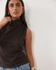 ASOS DESIGN ASOS DESIGN supersoft tie neck scarf top in chocolate-Brown - 3