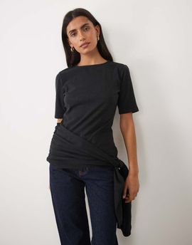 ASOS DESIGN ASOS DESIGN supersoft wrap tie top in black
