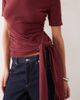 ASOS DESIGN ASOS DESIGN supersoft wrap tie top in burgundy-RED - 3