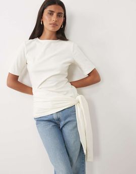 ASOS DESIGN ASOS DESIGN supersoft wrap tie top in neutral