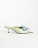 ASOS DESIGN ASOS DESIGN Surprise corsage detail pointed kitten heel mules in mint and blue-Multi - 1
